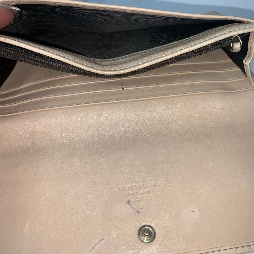 Authentic GUCCI Guccissima Long Clutch  Wallet Beige - Picture 13 of 14